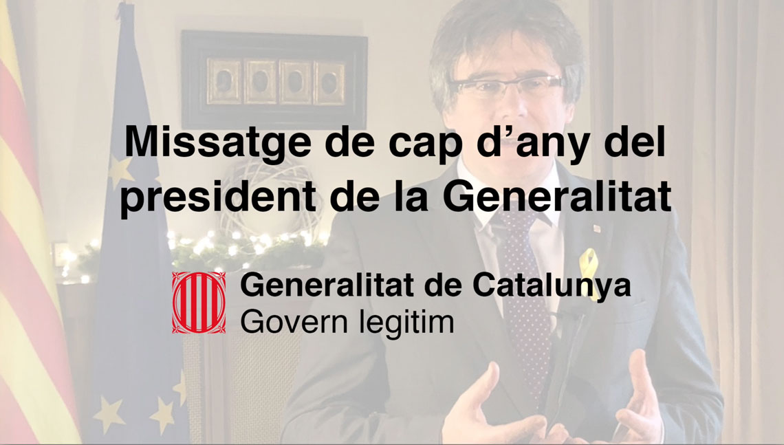Missatge institucional de Cap d’Any del president de la Generalitat de Catalunya, Carles Puigdemont.